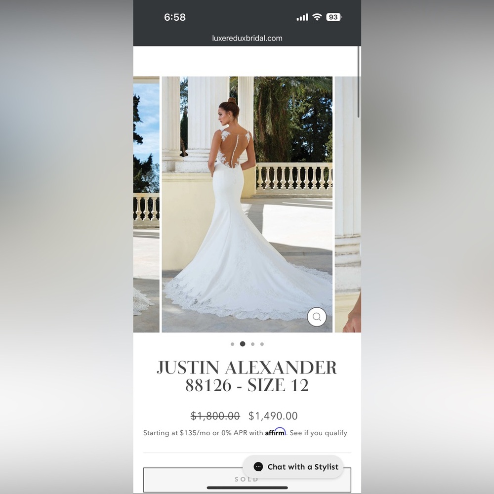 Justin Alexander Ivory/nude wedding dress size 6/10